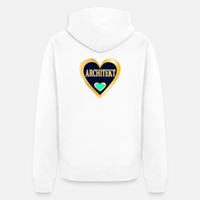 ARCHITEKTUR BERUF STUDIUM ARCHITEKT - Unisex Premium Bio Zip Hoodie - Weiß