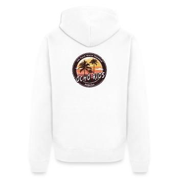 Ocho Rios Jamaica – Tropisches Paradies - Unisex Premium Bio Zip Hoodie - Weiß - Hinten - Thijin (182cm)