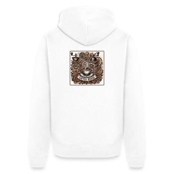 Ambiance de café vintage - Veste à capuche bio Premium Unisexe - blanc - Dos - Thijin (182cm)