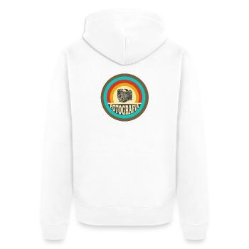 Retro Fotografia Kamera - Unisex Premium Bio Zip Hoodie - Weiß - Hinten - Thijin (182cm)