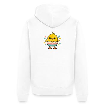 Baby-Küken schlüpft- Perfekt für Ostern & Frühling - Unisex Premium Bio Zip Hoodie - Weiß - Hinten - Thijin (182cm)