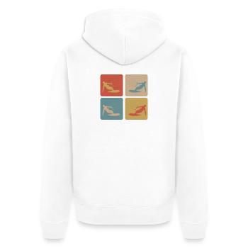 Retro Kitesurf Vibes - Unisex Premium Organic Zip Hoodie - white - Back - Thijin (182cm)