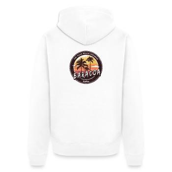 Palmiers de Baracoa et conception de plage - Veste à capuche bio Premium Unisexe - blanc - Dos - Thijin (182cm)