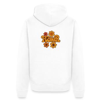 Flower Power rétro – Hippie Blumen Design - Veste à capuche bio Premium Unisexe - blanc - Dos - Thijin (182cm)