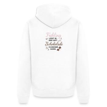 Spring in the air, chocolate in hand - Unisex Premium Organic Zip Hoodie - white - Back - Thijin (182cm)