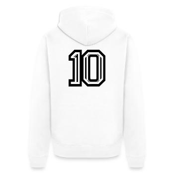 Stylish Number 10 Graphic - Unisex Premium Organic Zip Hoodie - white - Back - Thijin (182cm)