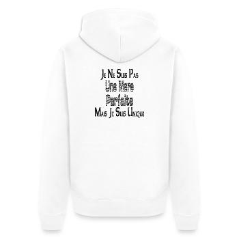 Pas une Mère Parfaite Mais je suis Unique - Veste à capuche bio Premium Unisexe - blanc - Dos - Thijin (182cm)