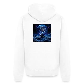 Batteur sur la Lune devant la Terre dans l’espace - Veste à capuche bio Premium Unisexe - blanc - Dos - Thijin (182cm)