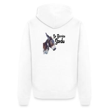 Sardinien Esel Porträt Aquarell - Unisex Premium Bio Zip Hoodie - Weiß - Hinten - Thijin (182cm)