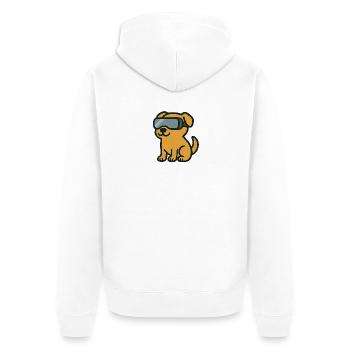 Chien Cartoon en Réalité Virtuelle – Illustration - Veste à capuche bio Premium Unisexe - blanc - Dos - Thijin (182cm)
