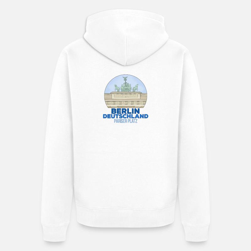 Pariser Platz Berlin - Veste à capuche bio Premium Unisexe - blanc