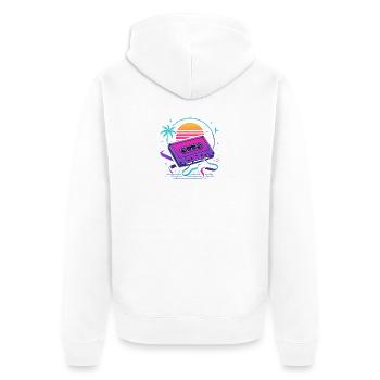 Retro Mixtape Vibes - Unisex Premium Bio Zip Hoodie - Weiß - Hinten - Thijin (182cm)