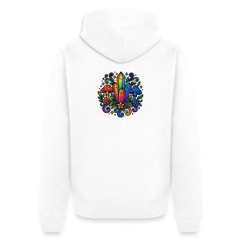 Crystal Bloom – Magical Crystal World - Unisex Premium Organic Zip Hoodie - white - Back - Thijin (182cm)