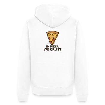 In Pizza We Crust - Unisex Premium Organic Zip Hoodie - white - Back - Thijin (182cm)