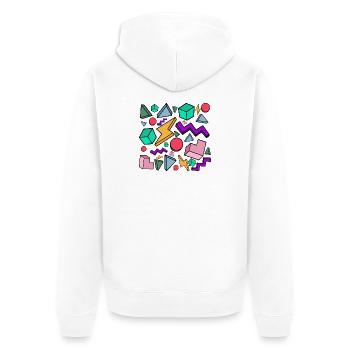 80er Jahre Ästhetik Vintage Retro - Unisex Premium Bio Zip Hoodie - Weiß - Hinten - Thijin (182cm)