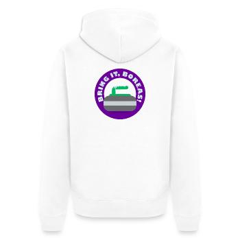 Curling Callout T-Shirt - Unisex Premium Organic Zip Hoodie - white - Back - Thijin (182cm)
