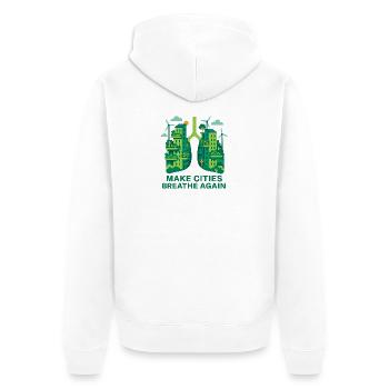 Poumons urbains - Veste à capuche bio Premium Unisexe - blanc - Dos - Thijin (182cm)