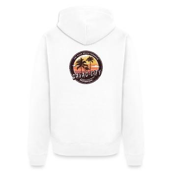 Davao City Philippines Plage Palmiers Design - Veste à capuche bio Premium Unisexe - blanc - Dos - Thijin (182cm)