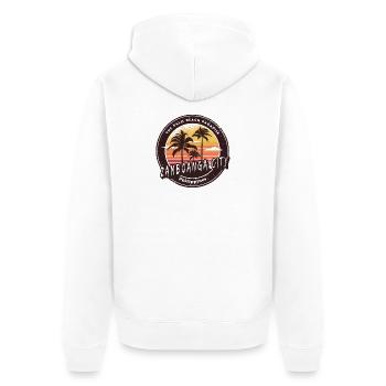 Zamboanga City Philippines Plage Palmiers Design - Veste à capuche bio Premium Unisexe - blanc - Dos - Thijin (182cm)