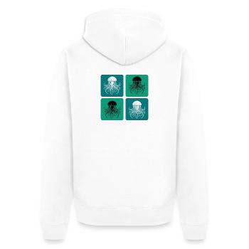 Jellyfish – Minimal Ocean Art - Unisex Premium Organic Zip Hoodie - white - Back - Thijin (182cm)