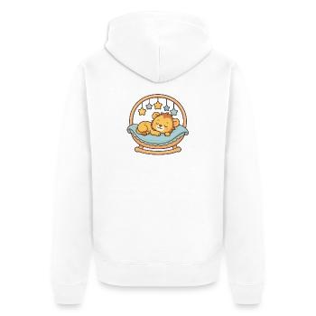 Schlafendes Löwenbaby – Süßes Tier-Motiv fürs Baby - Unisex Premium Bio Zip Hoodie - Weiß - Hinten - Thijin (182cm)