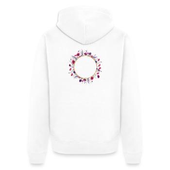 Wildflowers - Couronne de fleurs personnalisable - Veste à capuche bio Premium Unisexe - blanc - Dos - Thijin (182cm)