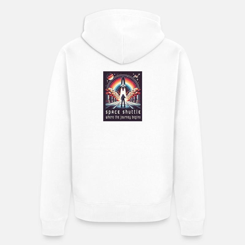 Navette spatiale - Le voyage commence - Veste à capuche bio Premium Unisexe - blanc
