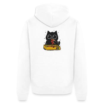 Pizza Kitty en couleur - Veste à capuche bio Premium Unisexe - blanc - Dos - Thijin (182cm)