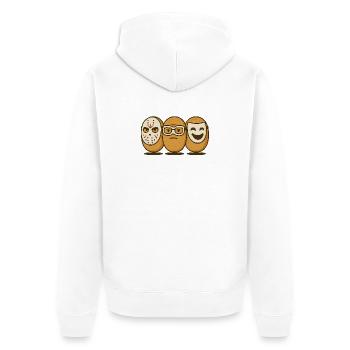 The Bun Gang – Mask Edition - Unisex Premium Organic Zip Hoodie - white - Back - Thijin (182cm)