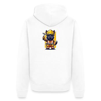 Terrier écossais Ouvrier du bâtiment - Veste à capuche bio Premium Unisexe - blanc - Dos - Thijin (182cm)