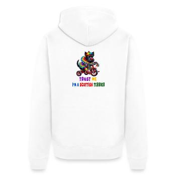 Clown terrier sur tricycle - Veste à capuche bio Premium Unisexe - blanc - Dos - Thijin (182cm)