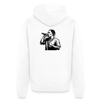 HipHop, rappeur. - Veste à capuche bio Premium Unisexe - blanc - Dos - Thijin (182cm)