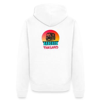 Bangkok Tuk-Tuk Thailand Design - Unisex Premium Bio Zip Hoodie - Weiß - Hinten - Thijin (182cm)