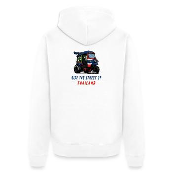 Thailand Tuk-Tuk Racing - Unisex Premium Bio Zip Hoodie - Weiß - Hinten - Thijin (182cm)