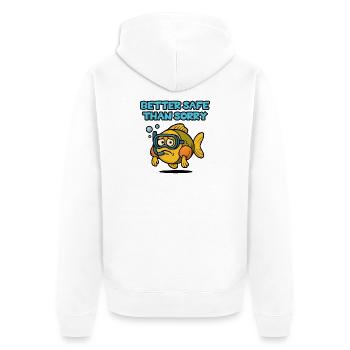 Safe diving fish - Unisex Premium Organic Zip Hoodie - white - Back - Thijin (182cm)