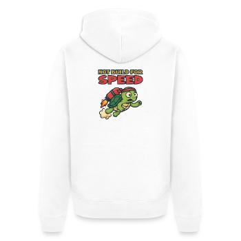 Tortue avec fusée : Pas conçue pour la vitesse - Veste à capuche bio Premium Unisexe - blanc - Dos - Thijin (182cm)