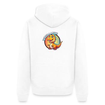 Dinosaurier WRRRAAHHH - Unisex Premium Bio Zip Hoodie - Weiß - Hinten - Thijin (182cm)