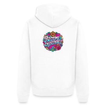 Become Ungovernable - Unisex Premium Bio Zip Hoodie - Weiß - Hinten - Thijin (182cm)