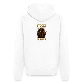 Share Passion - Unisex Premium Organic Zip Hoodie - white - Back - Thijin (182cm)