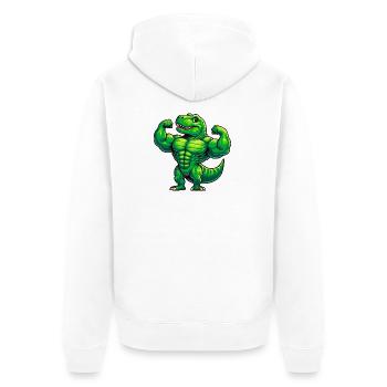 Entraîneur de cerf-volant solide avec conception musculaire - Veste à capuche bio Premium Unisexe - blanc - Dos - Thijin (182cm)