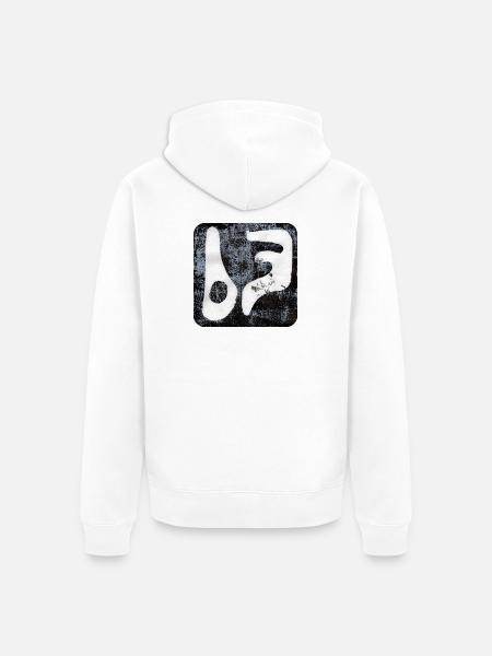 Abstrait Monoprint Impression d’art Tribal BFF - Veste à capuche bio Premium Unisexe - blanc