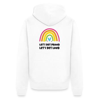LGBT Pride Month - Lasst uns stolz werden, lasst uns laut werden - Unisex Premium Bio Zip Hoodie - Weiß - Hinten - Thijin (182cm)