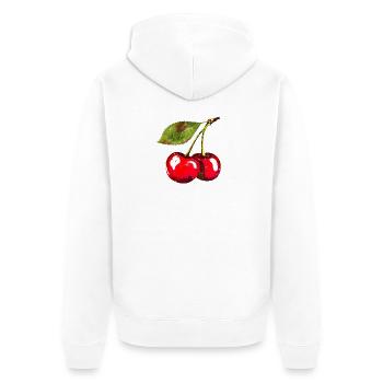 Kirschen Sommer Trend 2025 Cherry Vintrage Retro - Unisex Premium Bio Zip Hoodie - Weiß - Hinten - Thijin (182cm)