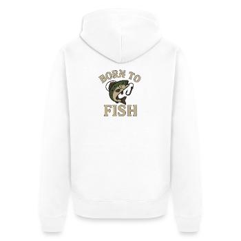 Born to Fish – Le design du pêcheur avec Fish & Hook - Veste à capuche bio Premium Unisexe - blanc - Dos - Thijin (182cm)