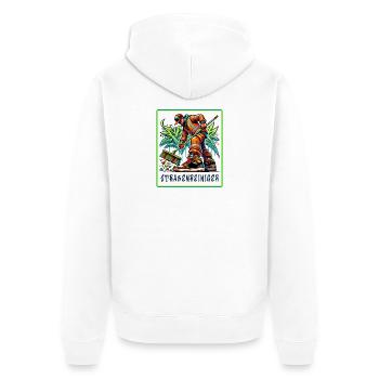 Street cleaner in graffiti style - Unisex Premium Organic Zip Hoodie - white - Back - Thijin (182cm)