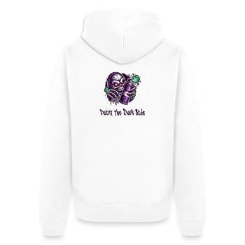 Peindre le côté obscur - Veste à capuche bio Premium Unisexe - blanc - Dos - Thijin (182cm)
