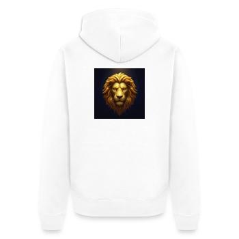 Lion d’or dans le ciel étoilé - Veste à capuche bio Premium Unisexe - blanc - Dos - Thijin (182cm)