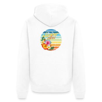 Summer Vibes - Unisex Premium Bio Zip Hoodie - Weiß - Hinten - Thijin (182cm)