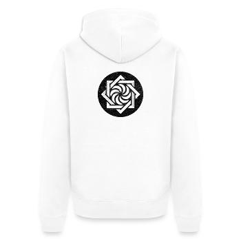 Arevakhach, Armenian symbol - black circle - Unisex Premium Organic Zip Hoodie - white - Back - Thijin (182cm)