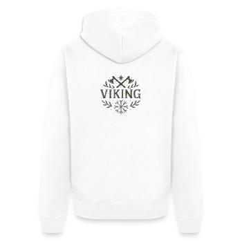 Symbole viking avec haches et Vegvisir - Veste à capuche bio Premium Unisexe - blanc - Dos - Thijin (182cm)